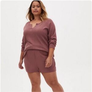 Torrid Brushed Rib Long Sleeve Lounge Henley Tee size 5X